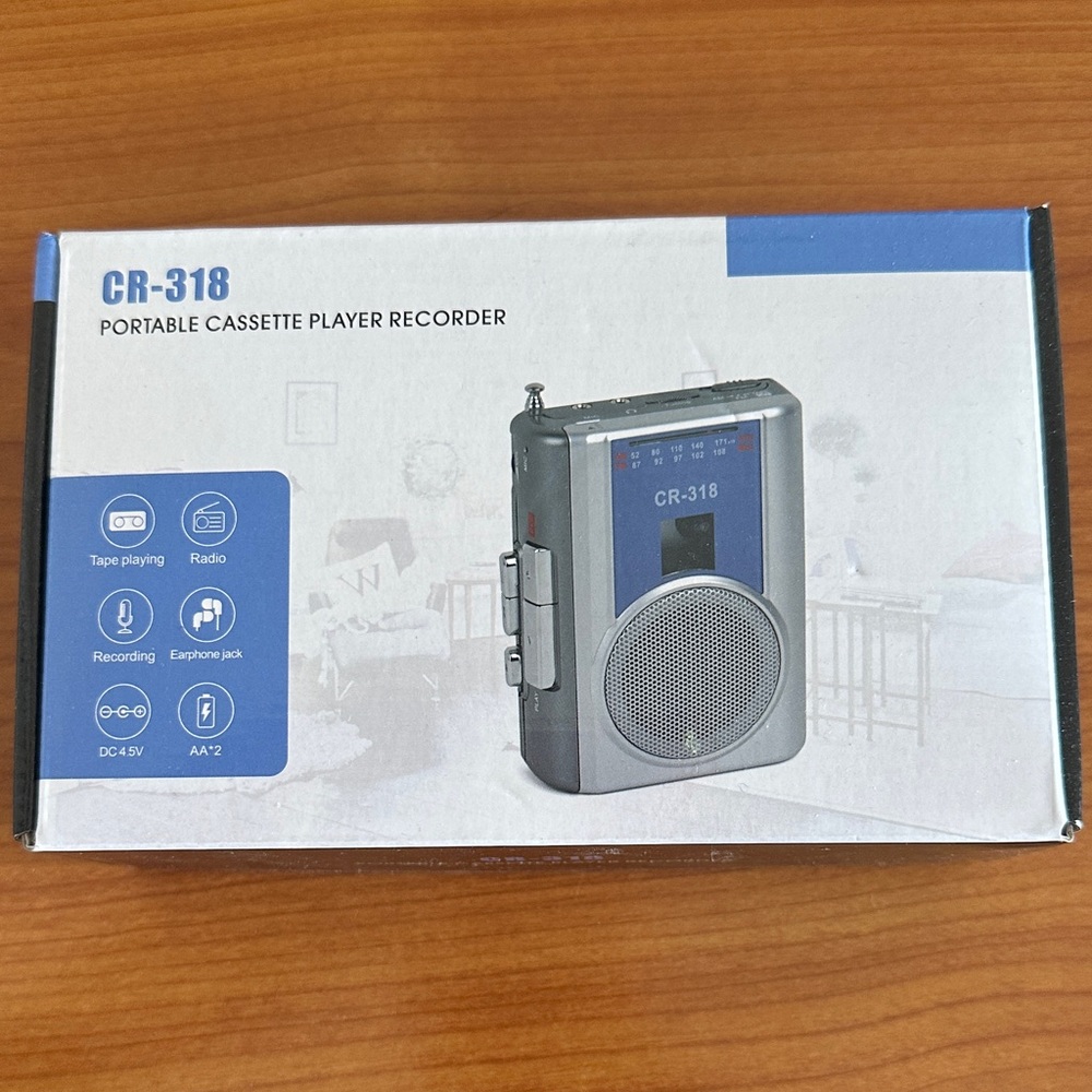 CR-318 Silver Portable Cassette Player Recorder
